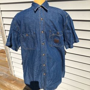 Timberland pro series work denim button down shirt
